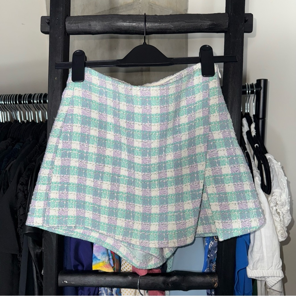 Zara Pastel Plaid Cropped Blazer and Skort Set - Picture 11 of 17